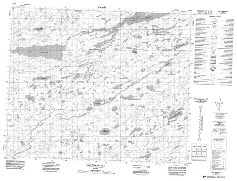 033F04 Lac Threefold Canadian topographic map, 1:50,000 scale