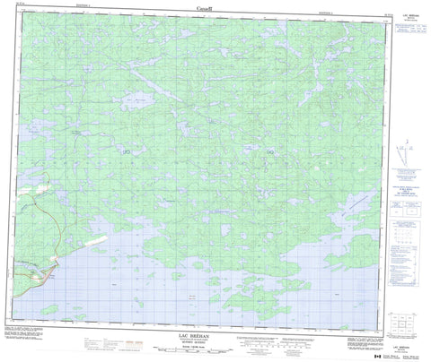 033F14 Lac Brehan Canadian topographic map, 1:50,000 scale