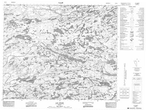 033G04 Lac Ewart Canadian topographic map, 1:50,000 scale