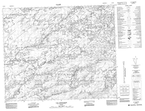 033H02 Lac Richardie Canadian topographic map, 1:50,000 scale