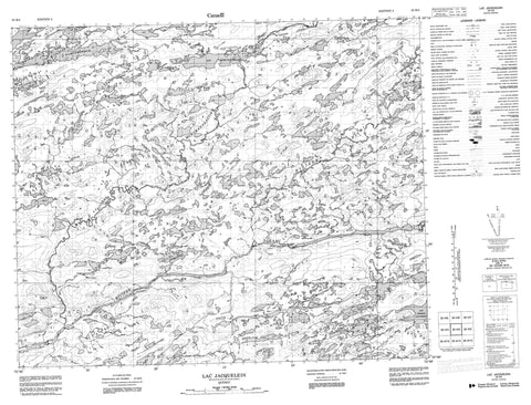 033H03 Lac Jacquelein Canadian topographic map, 1:50,000 scale