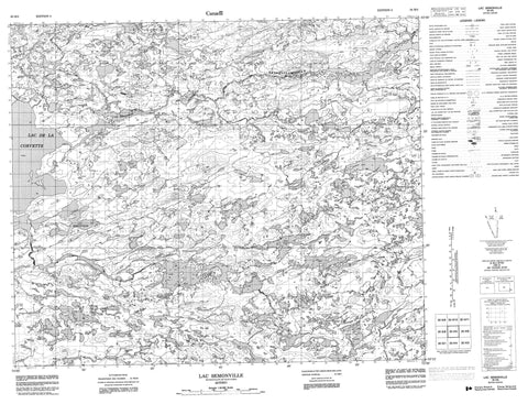 033H05 Lac Semonville Canadian topographic map, 1:50,000 scale