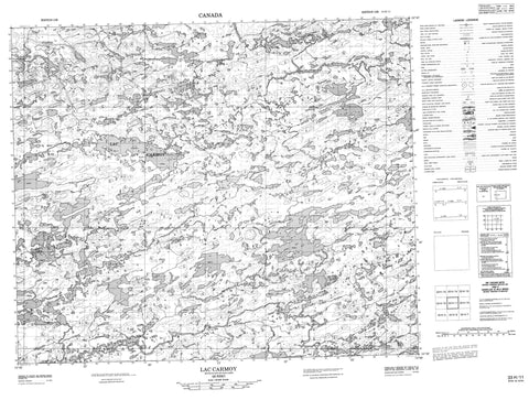 033H11 Lac Carmoy Canadian topographic map, 1:50,000 scale