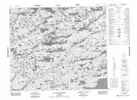 033I04 Lac De Salleneuve Canadian topographic map, 1:50,000 scale