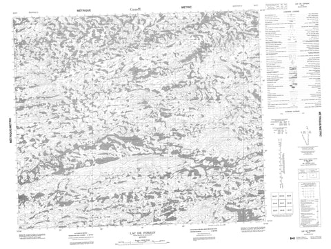 033I07 Lac De Forsan Canadian topographic map, 1:50,000 scale