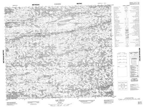 033I11 Lac Chuly Canadian topographic map, 1:50,000 scale