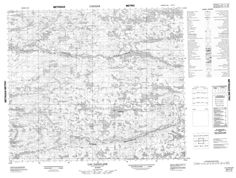 033I12 Lac Danglade Canadian topographic map, 1:50,000 scale