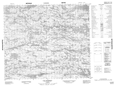 033I13 Lac Puibarau Canadian topographic map, 1:50,000 scale