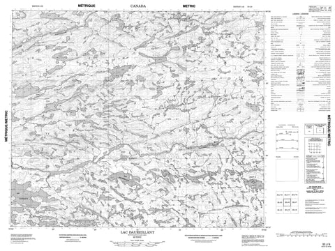 033J06 Lac Daureillant Canadian topographic map, 1:50,000 scale