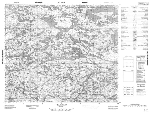 033J11 Lac Kinglet Canadian topographic map, 1:50,000 scale