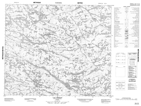 033J12 Lac Frerot Canadian topographic map, 1:50,000 scale