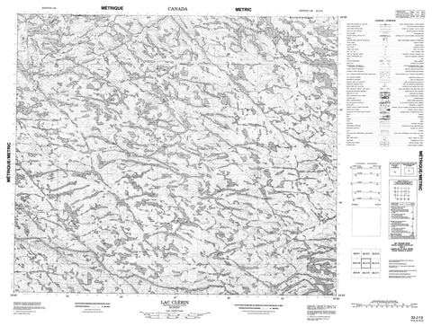 033J13 Lac Clerin Canadian topographic map, 1:50,000 scale