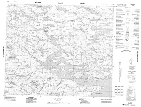 033K02 Lac Nudant Canadian topographic map, 1:50,000 scale