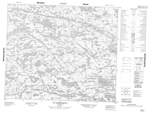 033K03 Lac Pamigamachi Canadian topographic map, 1:50,000 scale