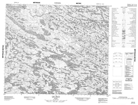 033K09 Lac Silvy Canadian topographic map, 1:50,000 scale