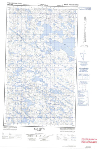 033K15W Lac Denys Canadian topographic map, 1:50,000 scale