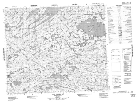 033L08 Lac Darontal Canadian topographic map, 1:50,000 scale