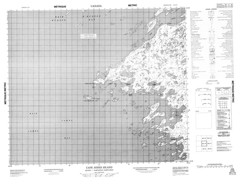 033L12 Cape Jones Island Canadian topographic map, 1:50,000 scale