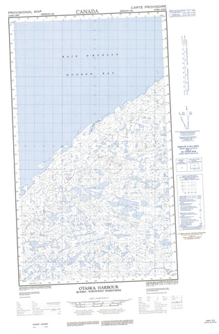 033M01E Otaska Harbour Canadian topographic map, 1:50,000 scale