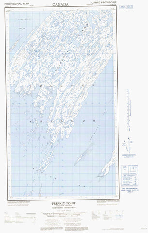 033M13W Freakly Point Canadian topographic map, 1:50,000 scale