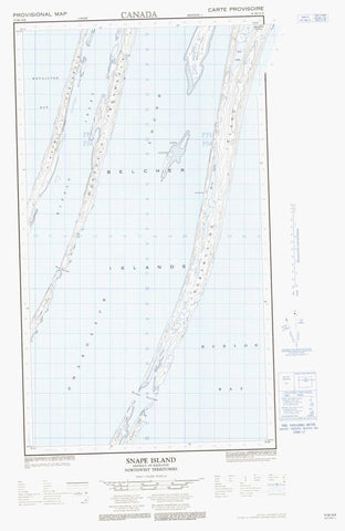 033M14E Snape Island Canadian topographic map, 1:50,000 scale