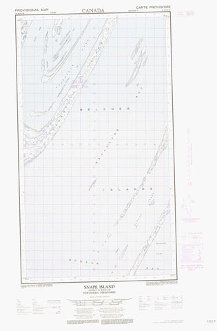 033M14W Snape Island Canadian topographic map, 1:50,000 scale