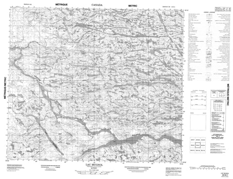 033N01 Lac Mugnol Canadian topographic map, 1:50,000 scale