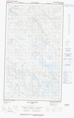 033N02W Lac Fagnant Canadian topographic map, 1:50,000 scale