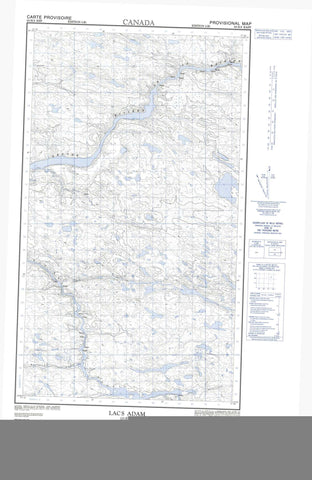 033N03E Lacs Adam Canadian topographic map, 1:50,000 scale