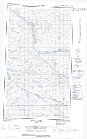 033N03W Lacs Adam Canadian topographic map, 1:50,000 scale