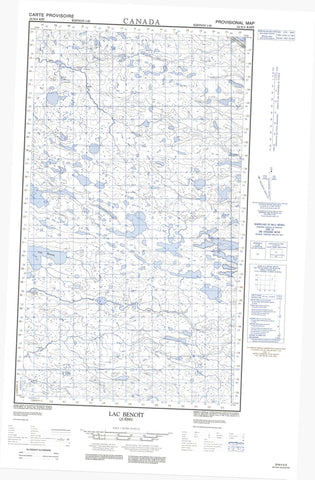 033N04E Lac Benoit Canadian topographic map, 1:50,000 scale