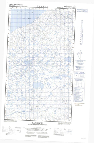 033N04W Lac Benoit Canadian topographic map, 1:50,000 scale