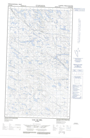 033N06E Lac Le Bel Canadian topographic map, 1:50,000 scale