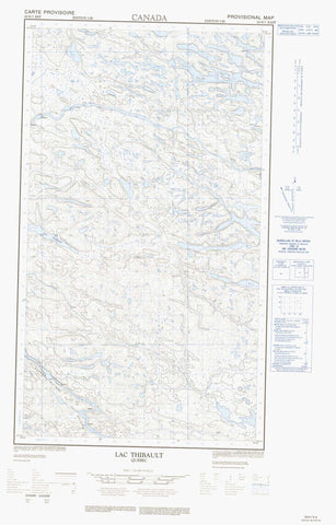 033N07E Lac Thibault Canadian topographic map, 1:50,000 scale