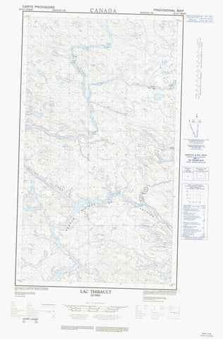 033N07W Lac Thibault Canadian topographic map, 1:50,000 scale