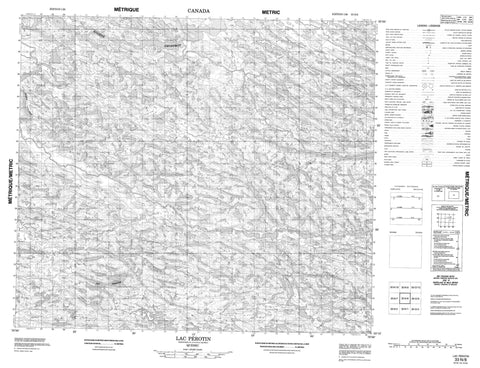 033N08 Lac Perotin Canadian topographic map, 1:50,000 scale