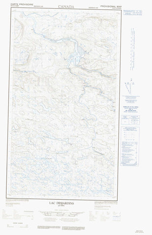 033N15E Lac Desjardins Canadian topographic map, 1:50,000 scale