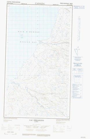 033N15W Lac Desjardins Canadian topographic map, 1:50,000 scale