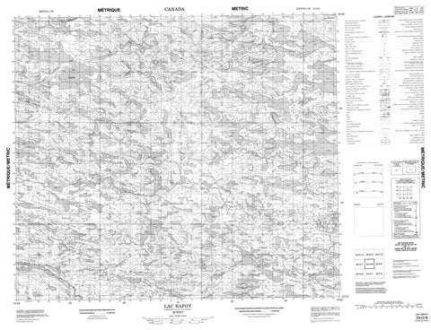 033O08 Lac Rafoy Canadian topographic map, 1:50,000 scale