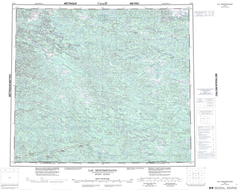 033O Lac Montrochand Canadian topographic map, 1:250,000 scale