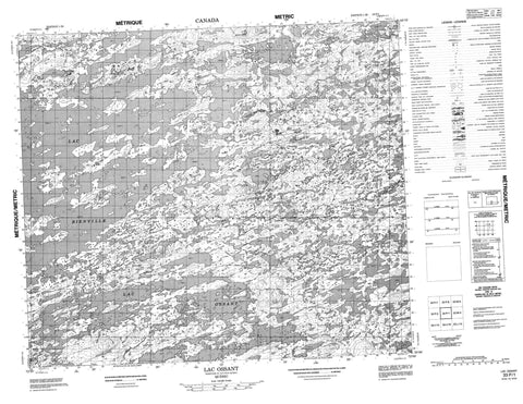 033P01 Lac Ossant Canadian topographic map, 1:50,000 scale