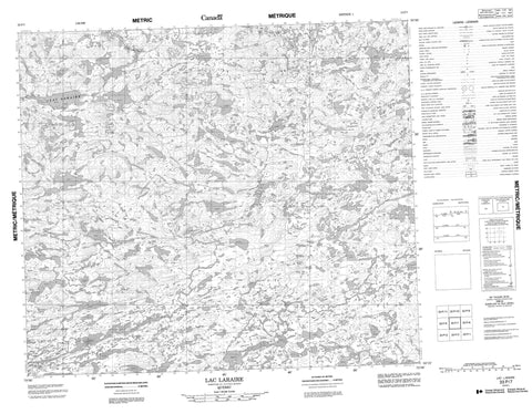 033P07 Lac Laraire Canadian topographic map, 1:50,000 scale