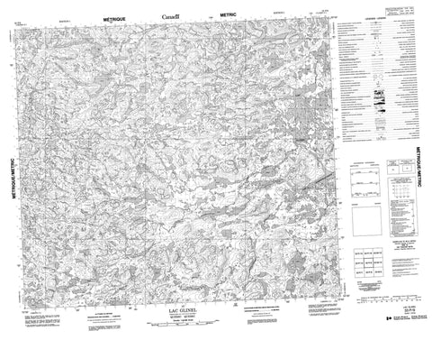 033P09 Lac Glinel Canadian topographic map, 1:50,000 scale