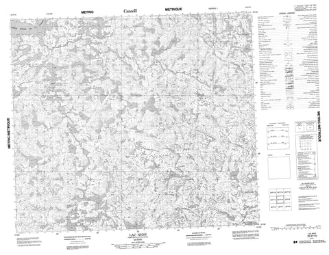 033P10 Lac Nion Canadian topographic map, 1:50,000 scale