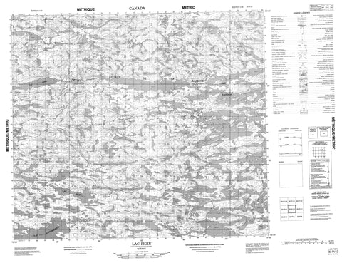 033P12 Lac Pigin Canadian topographic map, 1:50,000 scale