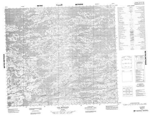 033P15 Lac Mondain Canadian topographic map, 1:50,000 scale