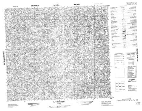 034A07 Lac Boismenu Canadian topographic map, 1:50,000 scale