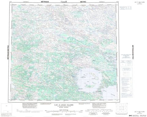 034B Lac A L Eau Claire Canadian topographic map, 1:250,000 scale