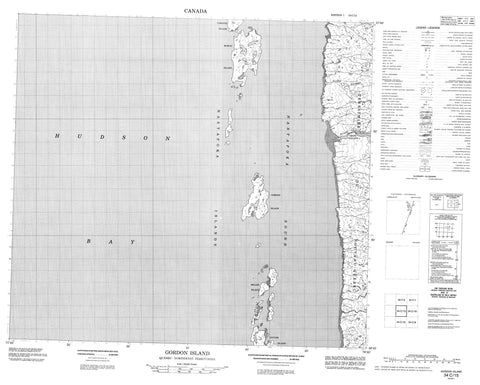 034C15 Gordon Island Canadian topographic map, 1:50,000 scale