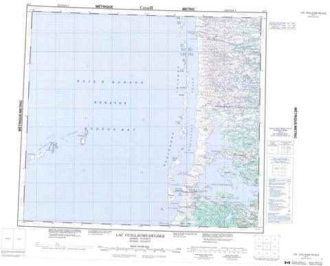 034C Lac Guillaume Delisle Canadian topographic map, 1:250,000 scale